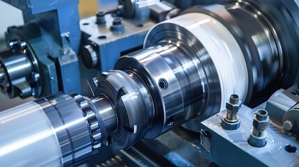 Close-up of internal turning operation on a lathe, showcasing a cutting tool shaping the inner diameter of a metal pipe or cylinder