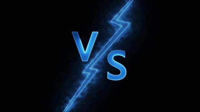 Versus - vs collision of metal letters with sparks and glow on a black background, confrontation concept, competition vs match game, martial battle vs sport.