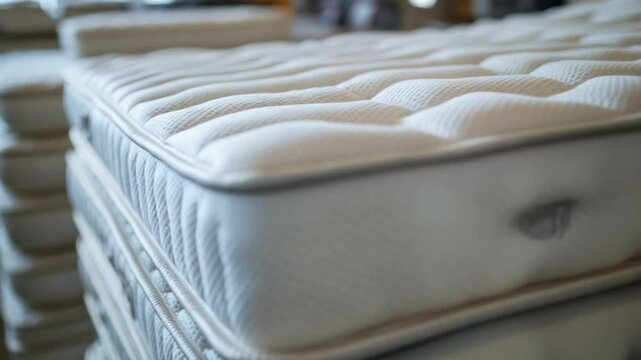 Close-up of a white mattress
