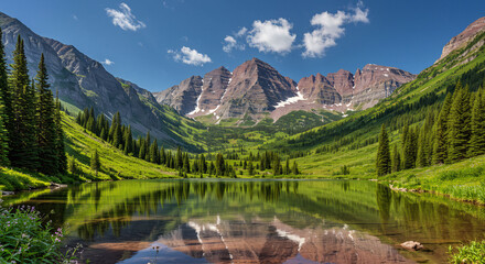 Colorado Day Serenity – Summer Reflections at Maroon Bells
