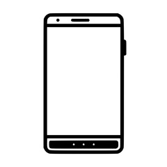 Minimal Black Line Mobile Phone Icon for Modern Communication