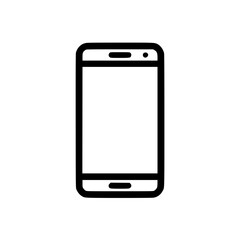 Minimal Black Line Mobile Phone Icon for Modern Communication
