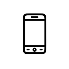 Minimal Black Line Mobile Phone Icon for Modern Communication