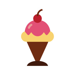 Ice cream sundae vector illustration