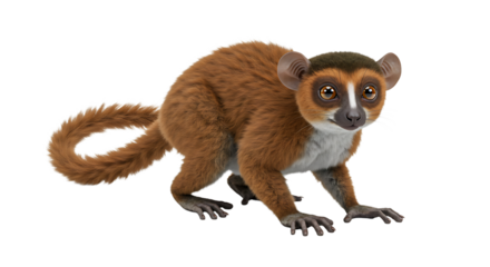 Redfronted Lemur in Playful Pose Detailed Fur Texture