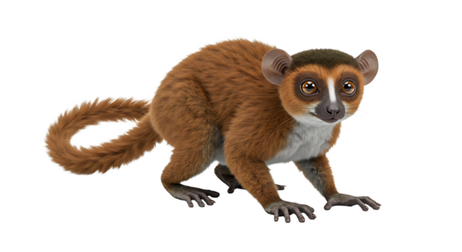 Redfronted Lemur in Playful Pose Detailed Fur Texture
