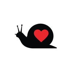 Snail carrying a red heart love symbol © dipu