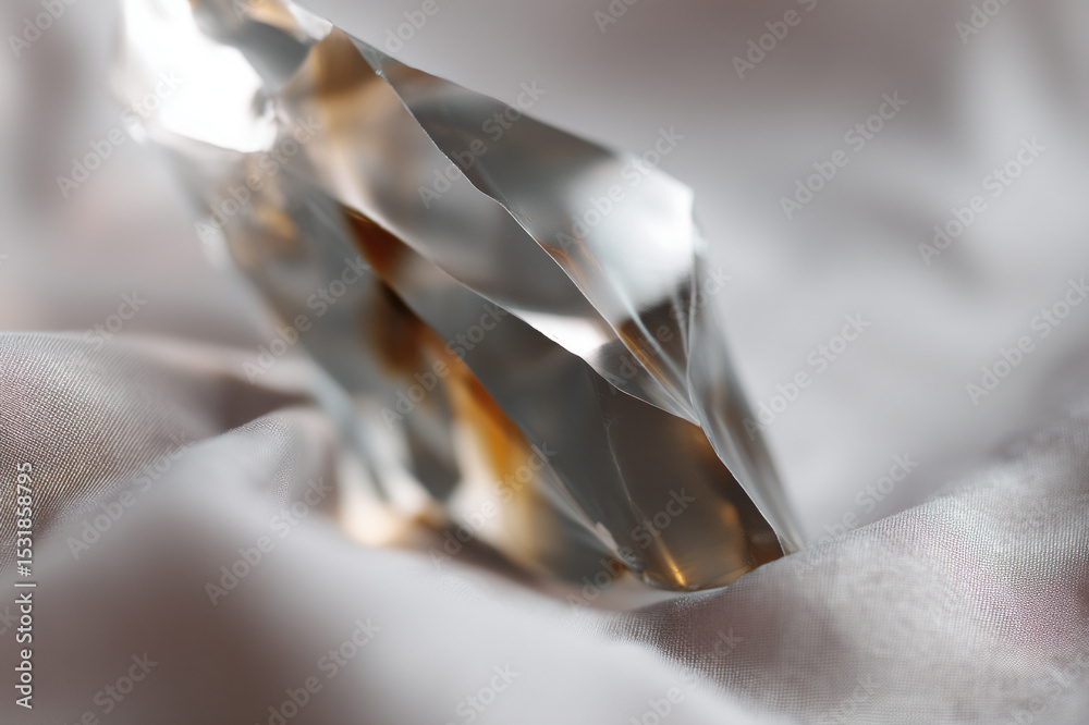 Poster crystal mineral gemstone reflective abstract macro shiny smooth elegant luxury closeup faceted trans