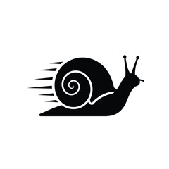 Fast snail icon black silhouette speed motion