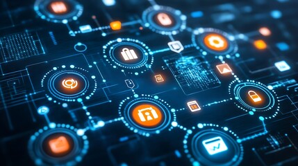 Obraz premium Digital network interface