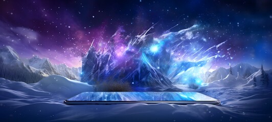 Galaxy Version of bear world, ai generative