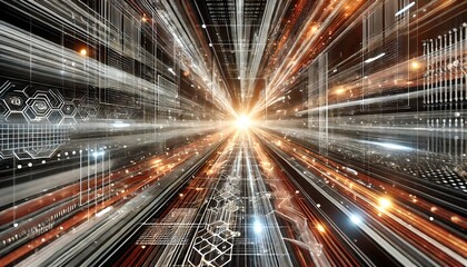 Data Stream into Bright Light