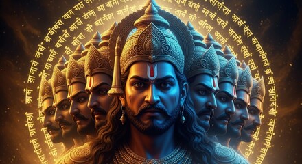 Vishvarupa arjuna krishna hindu god hinduism mythology divine spiritual art