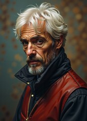 Mature Man in Red Vest