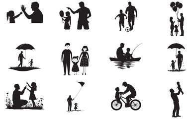 Fototapeta premium Father's Day silhouettes of people