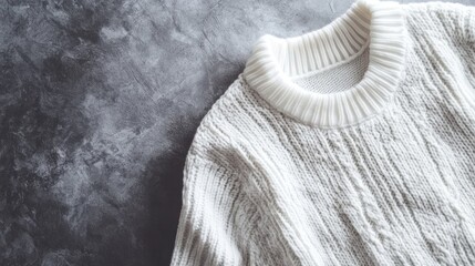 white sweater on a gray background
