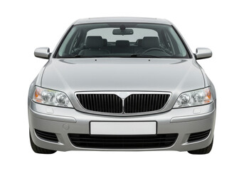 Naklejka premium Transportation and Mobility Theme with a Modern Silver Car on a Transparent Background. Cut Out, Clipping Path.