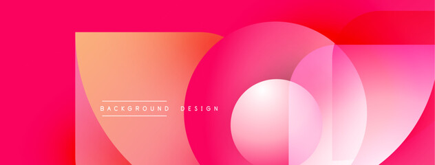 Abstract pink design. Overlapping circles create dynamic gradient effect. Text reads background design. Modern, vibrant visual.