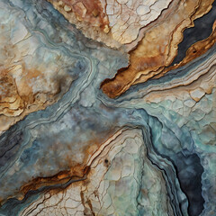 Topographical abstraction of a forgotten dreamscape, painted in semi-transparent minerals and echoing textures of dried memory folds.
