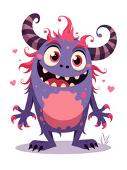 Cute Monster Toy with Cool card with Funny kawaii Fluffy Character