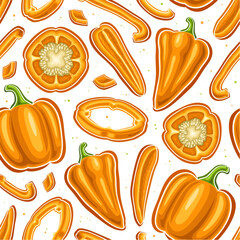 Vector Orange Pepper Seamless Pattern