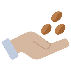 Holding Coffee Flat Icon, Coffee Shop Concept Flat Design Style