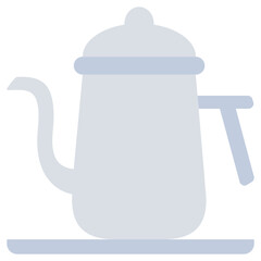 Tea Pot Flat Icon, Coffee Shop Concept Flat Design Style