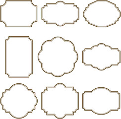 Fototapeta premium Set of Vintage Decorative Frames: Elegant Labels and Ornate Borders