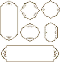 Set of Vintage Decorative Frames: Elegant Labels and Ornate Borders