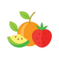 Summer fruits vector illustration