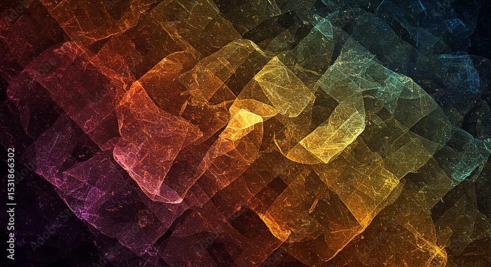 Poster A colorful abstract pattern with a dark background