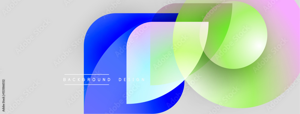 Poster Abstract colorful shapes overlap. Gradient hues create dynamic visual effect. Modern design element for backgrounds, presentations.