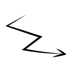 Hand drawn crayon spiral and straight arrow. Black curved and straight doodle arrows. Grunge charcoal sketch pointers and direction lines. pastel pencil, black chalk or marker brush stroke