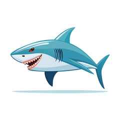 Obraz premium Great White Shark Streamlined Vector Art with Flat Colors and Sharp Linework