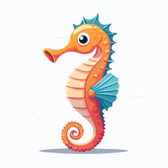 Fototapeta premium Seahorse Streamlined Vector Art with Flat Colors and Sharp Linework
