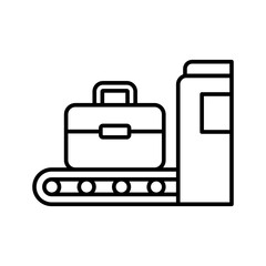 Baggage Screening Icon Thin Line Outline Style for Airport Security Check or Customs Inspection