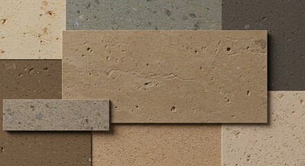A collection of different colored bricks with a brown brick in the middle