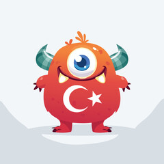 Turkey flag Flat-Style Vector Illustration with Balanced Composition