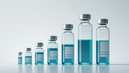 Vaccine bottles display laboratory setting medical content modern environment close-up view pharmaceutical concept