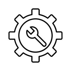 Gear Icon Isolated on White Background Vector Illustration
