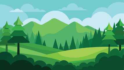 Obraz premium landscape with mountains and trees