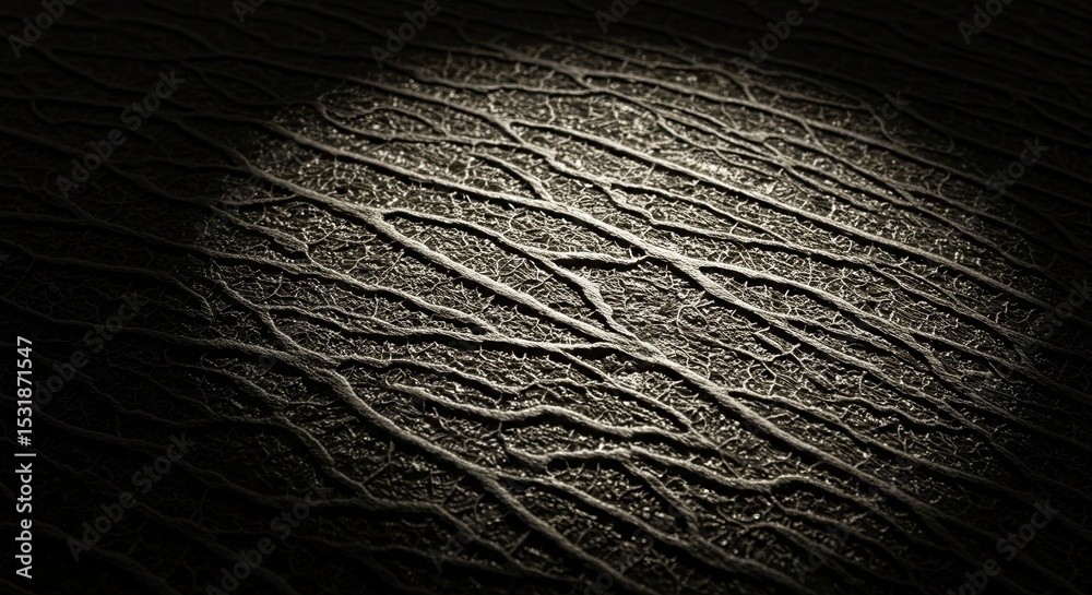 Poster A close up of a dark surface with a light shining on it