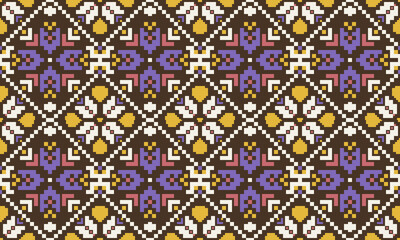 Pixel Grid Pattern for Contemporary Fabric Design Combining Abstract Repetition and Vivid Digital Color Inspired by Urban Landscapes and Futuristic Design