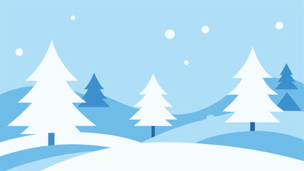 winter landscape with trees and snow