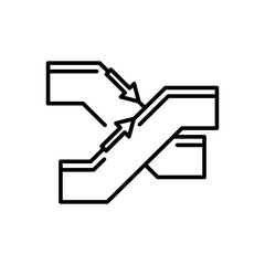 Outline Icon of Up and Down Escalators Public Transport Infrastructure Symbol