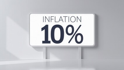 Economic impact inflation rate at 10% in financial sector business overview digital environment informative view