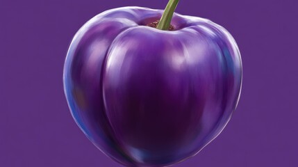 Close-up of a vibrant purple plum
