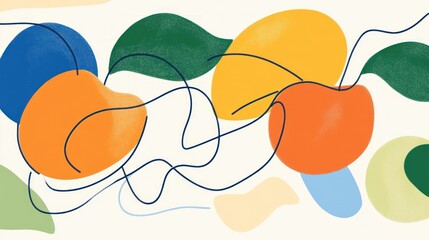 Abstract shapes, organic forms, flowing lines