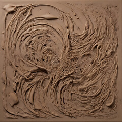 Elegant chaos visualized through the negative space left by erased brushstrokes on soft clay canvas, using only pressure marks and air pigment.