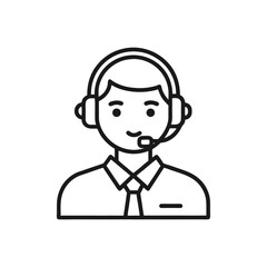 Customer Service Representative Vector Icon on White Background
